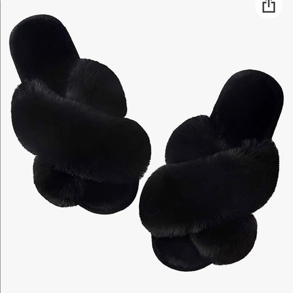 Amazon Shoes - Women’s Cross band Fuzzy Slippers